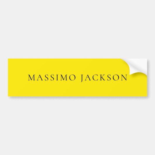 Bright Yellow Minimalist Plain Modern Aesthetic Bumpersticker (Voorkant)