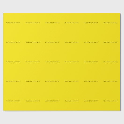 Bright Yellow Minimalist Plain Modern Aesthetic Cadeaupapier (Vlak)
