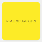 Bright Yellow Minimalist Plain Modern Aesthetic Vierkante Sticker (Voorkant)