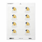 Bright Yellow Navy Boho Floral Rainbow-adres Etiket (Full Sheet)