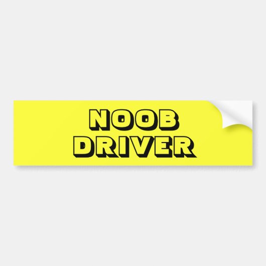 Bright Yellow New - NOOB - Driver Bumpersticker (Voorkant)