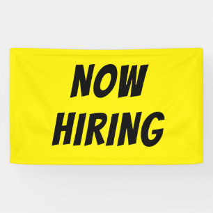 Bright Yellow NOW HIRING Banner – Hoge zichtbaarhe