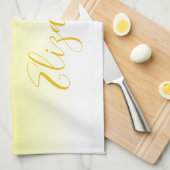 Bright Yellow Ombre Best Mam Ever Theedoek (Quarter Fold)