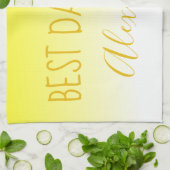 Bright Yellow Ombre Beste pap ooit Theedoek (Gevouwen)