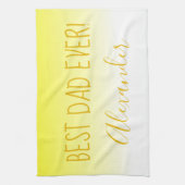 Bright Yellow Ombre Beste pap ooit Theedoek (Verticaal)