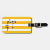 Bright Yellow Orange Stripes | Buon Viaggio Bagagelabel (Voorkant horizontaal)