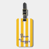 Bright Yellow Orange Stripes | Buon Viaggio Bagagelabel (Voorkant verticaal)