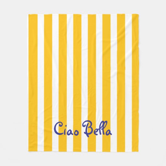 Bright Yellow Orange Stripes | Ciao Bella Fleece Deken (Voorkant)
