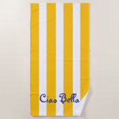 Bright Yellow Orange Stripes | Ciao Bella Strandlaken (Voorkant)