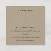 BRIGHT YELLOW ORANJE FLORA BUNCH WEDDING DANK U VIERKANTE VISITEKAARTJE (Achterkant)