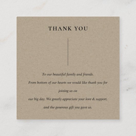 BRIGHT YELLOW ORANJE FLORA BUNCH WEDDING DANK U VIERKANTE VISITEKAARTJE (Achterkant)