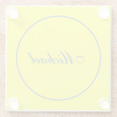 Bright Yellow Plain Elegant Professional Modern Glazen Onderzetter (Achterkant)