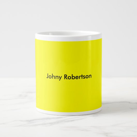 Bright Yellow Plain Elegant Professional Modern Grote Koffiekop (Voorkant)