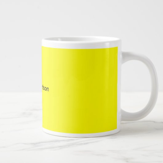 Bright Yellow Plain Elegant Professional Modern Grote Koffiekop (Rechts)