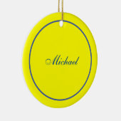 Bright Yellow Plain Elegant Professional Modern Keramisch Ornament (Rechts)