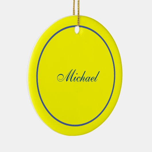 Bright Yellow Plain Elegant Professional Modern Keramisch Ornament (Rechts)