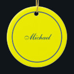 Bright Yellow Plain Elegant Professional Modern Keramisch Ornament<br><div class="desc">Eenvoudig,  modern,  minimalistisch design voor bedrijven. Deze sjabloon kan worden aangepast aan alle professionele beroepen.</div>