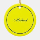 Bright Yellow Plain Elegant Professional Modern Keramisch Ornament (Voorkant)