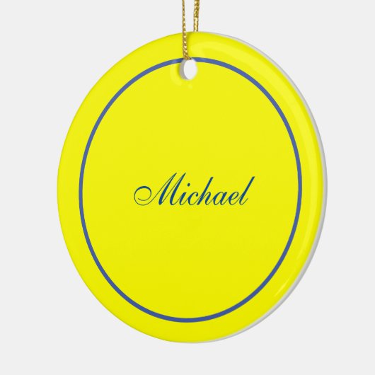 Bright Yellow Plain Elegant Professional Modern Keramisch Ornament (Links)
