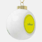 Bright Yellow Plain Elegant Professional Modern Keramische Bal Ornament (Links)