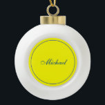Bright Yellow Plain Elegant Professional Modern Keramische Bal Ornament<br><div class="desc">Eenvoudig,  modern,  minimalistisch design voor bedrijven. Deze sjabloon kan worden aangepast aan alle professionele beroepen.</div>