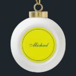 Bright Yellow Plain Elegant Professional Modern Keramische Bal Ornament<br><div class="desc">Eenvoudig,  modern,  minimalistisch design voor bedrijven. Deze sjabloon kan worden aangepast aan alle professionele beroepen.</div>
