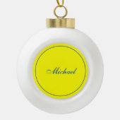 Bright Yellow Plain Elegant Professional Modern Keramische Bal Ornament (Voorkant)