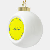 Bright Yellow Plain Elegant Professional Modern Keramische Bal Ornament (Rechts)