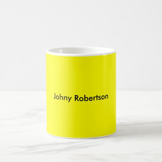 Bright Yellow Plain Elegant Professional Modern Koffiemok (Center)