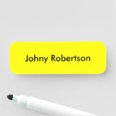 Bright Yellow Plain Elegant Professional Modern Naamplaatje (In situ)