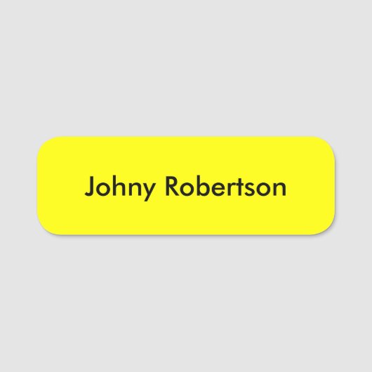 Bright Yellow Plain Elegant Professional Modern Naamplaatje (Voorkant)
