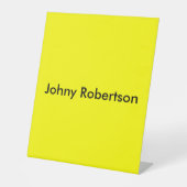 Bright Yellow Plain Elegant Professional Modern Reclamebord Met Voetstuk (Voorkant)