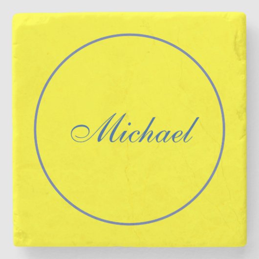 Bright Yellow Plain Elegant Professional Modern Stenen Onderzetter (Voorkant)