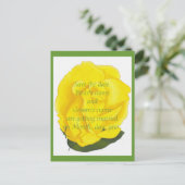 Bright Yellow Rose Bewaar de datum bruiloft briefk Aankondigingskaart (Staand voorkant)