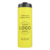 Bright Yellow Simple Logo Company Swag Thermosbeker (Voorkant)