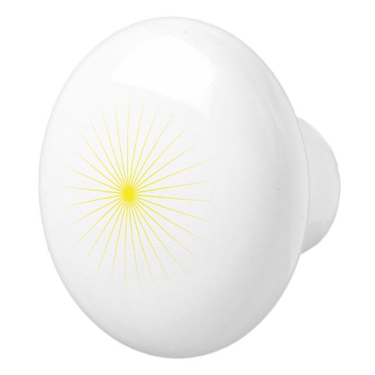 Bright Yellow Star Mark on Stylish Ceramic Knob Keramische Knop (Rechts)
