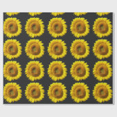 Bright Yellow Sunflower Floral Cadeaupapier (Vlak)