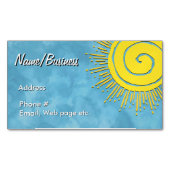 Bright Yellow Sunshine In Blue Sky Custom   Magnetisch Visitekaartje (Voorkant)