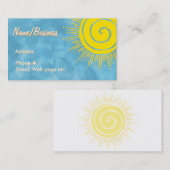 Bright Yellow Sunshine In Blue Sky Custom   Visitekaartje (Voorkant / Achterkant)