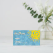 Bright Yellow Sunshine In Blue Sky Custom   Visitekaartje (Staand voorkant)