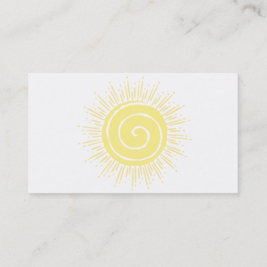 Bright Yellow Sunshine In Blue Sky Custom   Visitekaartje (Achterkant)