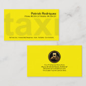 Bright Yellow Taxi Signage Private Taxi Driver Visitekaartje (Voorkant / Achterkant)