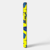 Bright Yellow Tropical Leaf Pattern Monogram Case-Mate iPhone Case (Achterkant / Links)