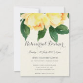 BRIGHT YELLOW WATERVERF FLORAL REHEARSAL DINNER KAART (Voorkant)