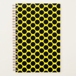 Bright Yellow with Black Dot Style 5.5" x 8.5" Planner