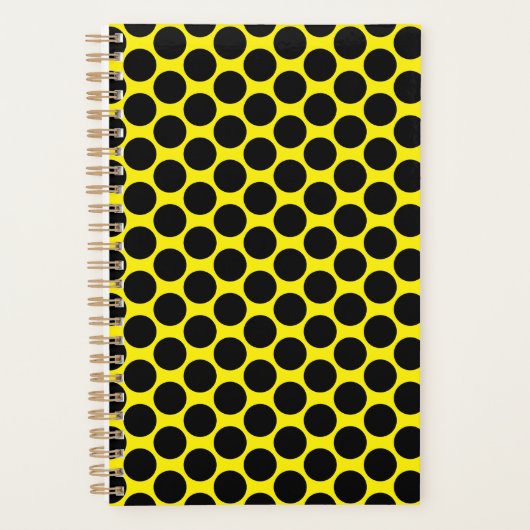 Bright Yellow with Black Dot Style 5.5" x 8.5" Planner (Voorkant)