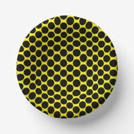 Bright Yellow with Black Dot Style 7" Round Papieren Kommen