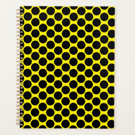 Bright Yellow with Black Dot Style 8.5"x11" Planner