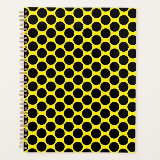 Bright Yellow with Black Dot Style 8.5"x11" Planner (Voorkant)