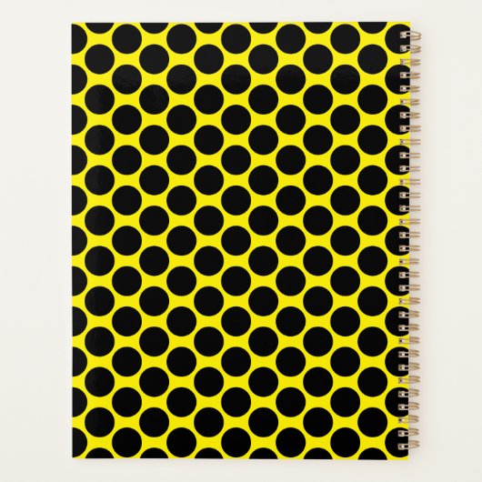 Bright Yellow with Black Dot Style 8.5"x11" Planner (Achterkant)